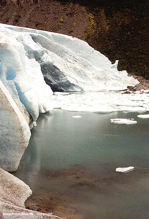 The front of the Briksdal glacier