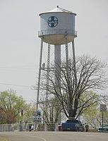The old Santa Fe water tower in Ash Fork