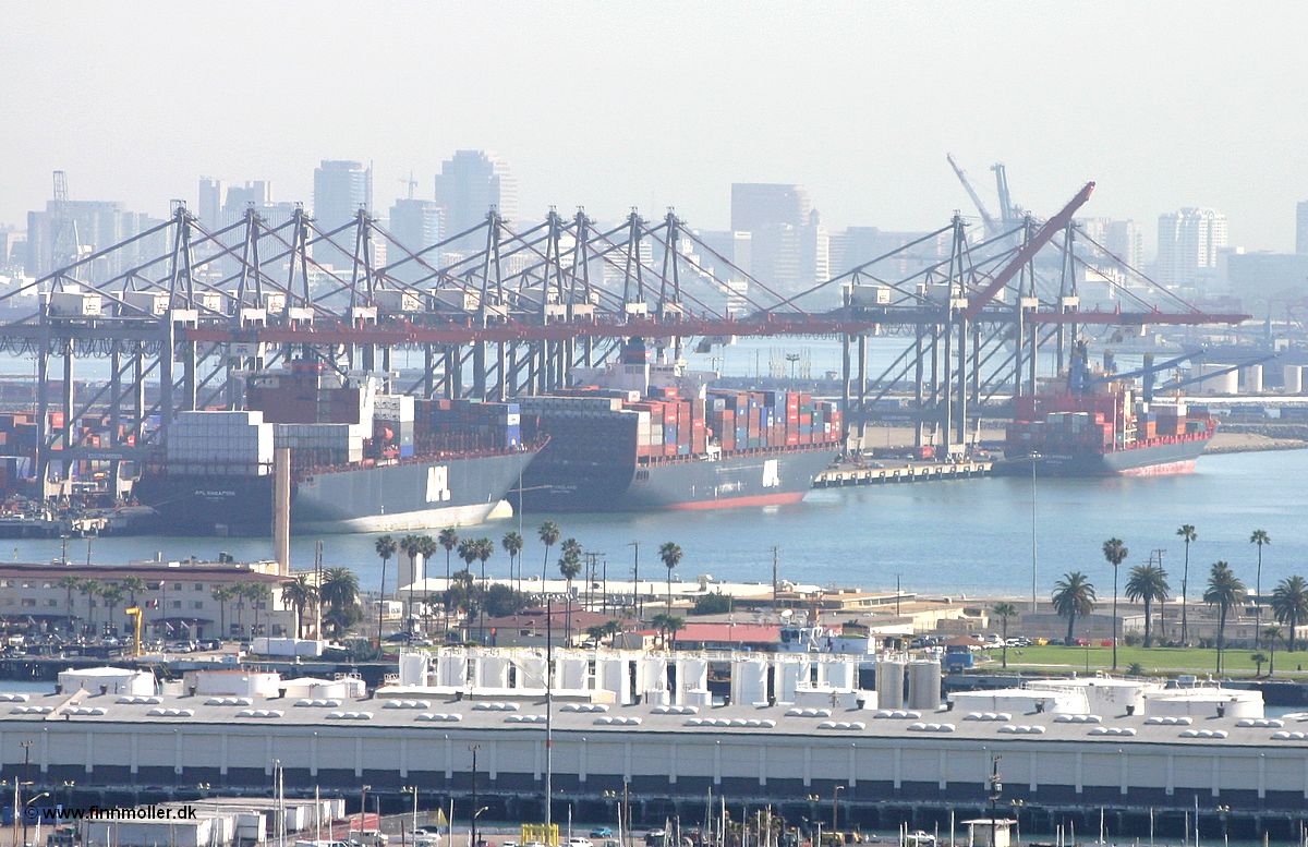 Port of Los Angeles, the APL terminal with APL Singapore and APL Holland