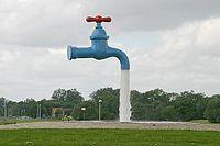 Water tap in roundabout on N37 outside Ieper