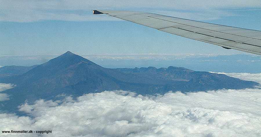 Tenerife and Teide seen from the plane